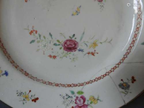 CHINESE PORCELAIN FAMILLE ROSE PLATE - QIANLONG PERIOD - 18T...