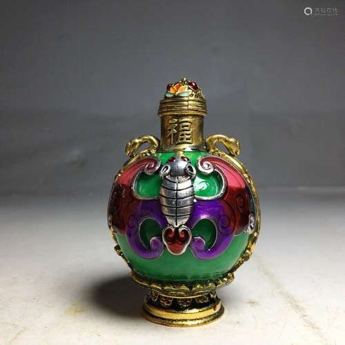 Chinese Copper Handmade Exquisite Snuff Bottle 61807