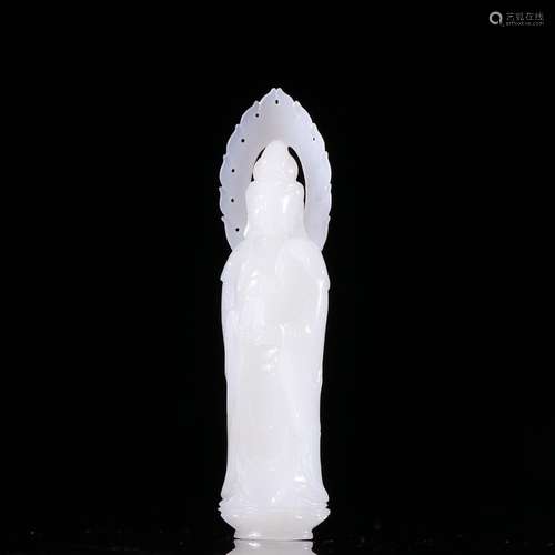 Hetian jade seed expects net bottles of guanyin statuesSpeci...