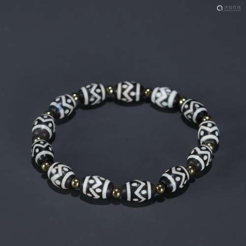 Josiah: one thousand black and white with god hand bead stri...