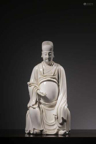 "He Chaozong" dehua white porcelain wenchang jun c...