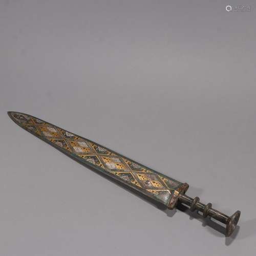 Generation of bronze double-edged sword of gold or silver,Sp...