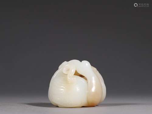 Hetian jade carvings double goose.Specification: high 4 cm w...