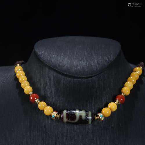 one thousand: double Aquarius god bead beeswax necklaceBeads...