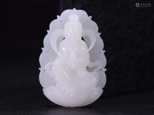 Hetian jade jade seed material guanyin.Specification: high 6...