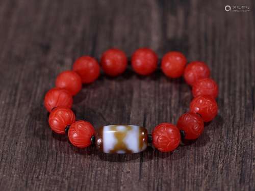 third day type bead lotus red agate string.Specification: ag...