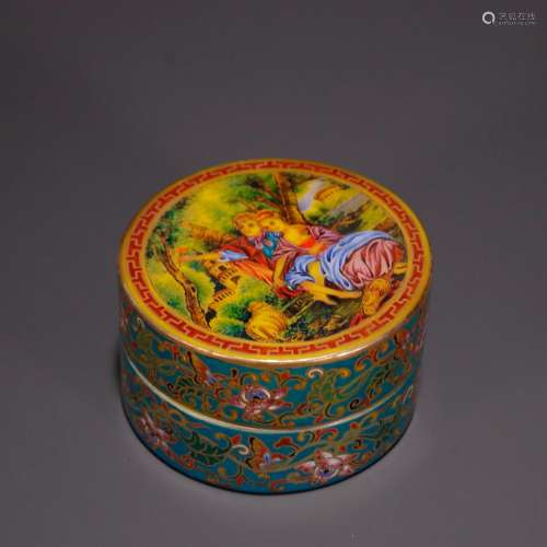 Huang tire cover box feeder enamel paint western characters ...