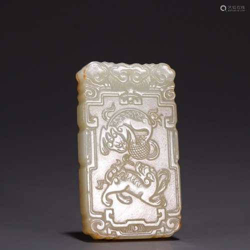 Old, hetian jade jade double lion play ballSpecification: hi...