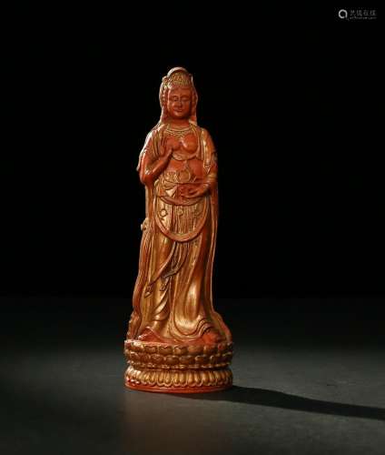 Top grade cinnabar: guanyin bodhisattvaFine workmanship, bea...