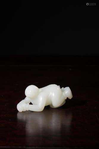 Hotan white jade good ladSize: 5.1 cm long, 2.5 cm wide, 2.7...