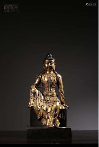 "Year" model of copper and gold guanyin furnishing...