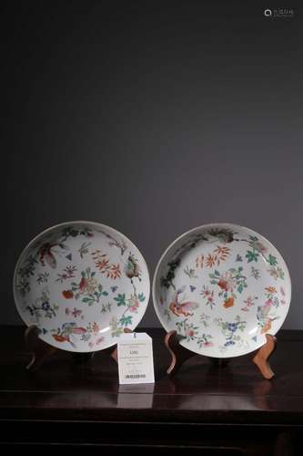 "" powder enamel paint flowers painted lines plate...