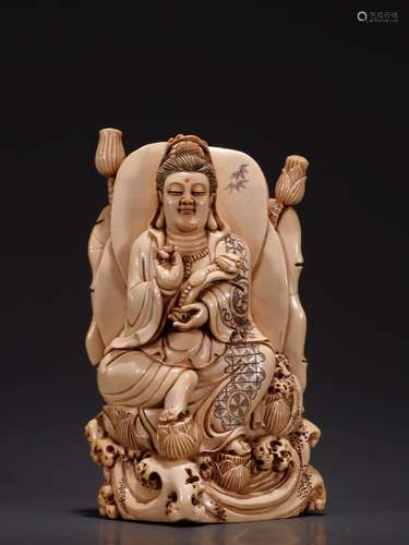 The carved lotus guanyin furnishing articles, old teethSpeci...