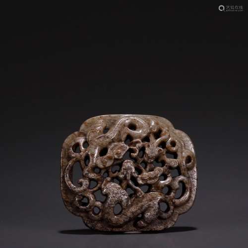 Ancient jade longnu, half boardSpecification: high 6.3 5.5 1...