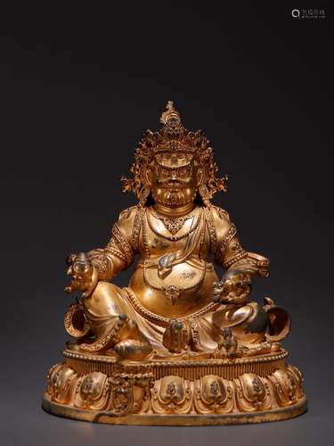 Copper and gold yellow god of wealth, statuesSpecification: ...