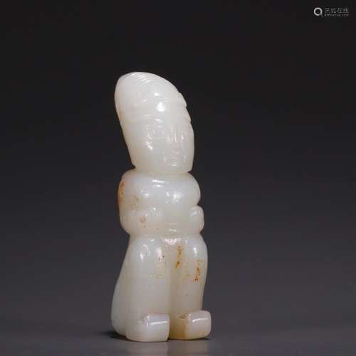 Hetian jade, servants carvingsSpecification: high 8.1 3.5 2....