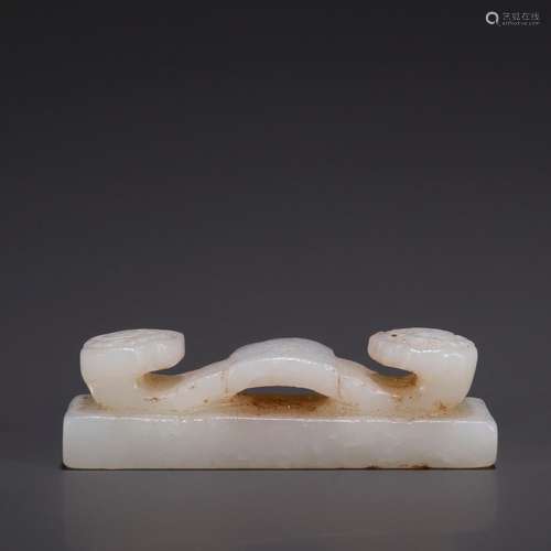 Old hetian jade ruyi carvingsSpecification: high 2.1 6.9 thi...