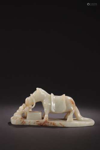 Hetian jade spring bolt horse furnishing articlesSpecificati...