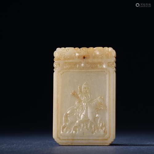 Stories of hetian jade.Specification: 6.5 ㎝ across 4 ㎝ thick...