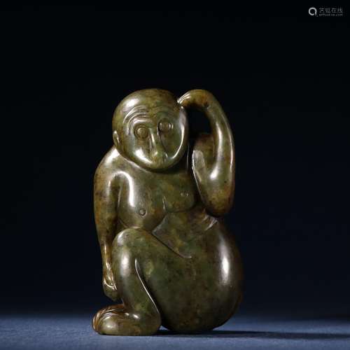 Hetian jade spirit monkey furnishing articles.Specification:...