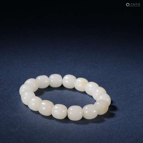 Hetian jade barrel bead string.Specification: bead diameter ...