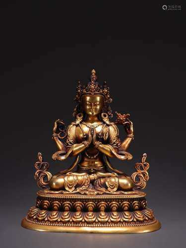 , copper four arm guanyin statuesSpecification: high 15.8 13...