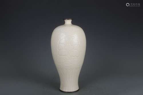 Kiln silvering carved carved mouth bound peony grain mei bot...