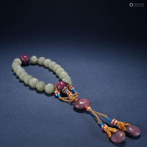 On the evening of hetian jade knot grain handheld.Specificat...