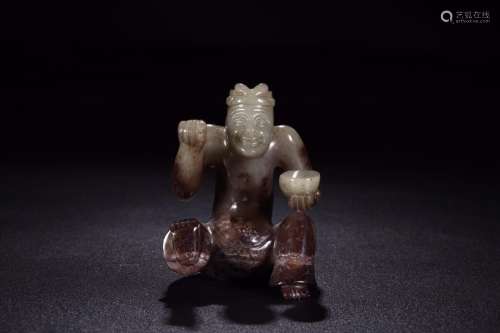 Before: hetian jade drums figurinesSize: 6.4 cm wide high 9 ...