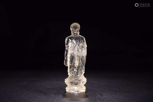 The crystal Buddha stands resembleSize: 3.7 cm wide and 2.6 ...