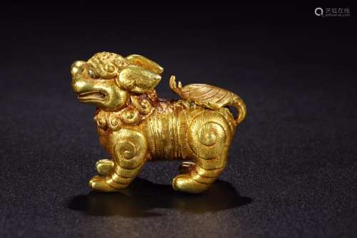 : copper and gold lion furnishing articlesSize: 5.8 cm wide ...