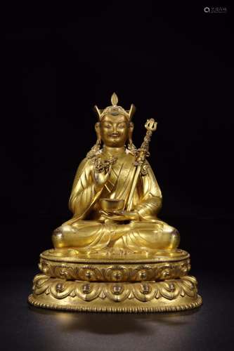 : copper and gold padmasambhava statueSize: long 26 cm wide ...