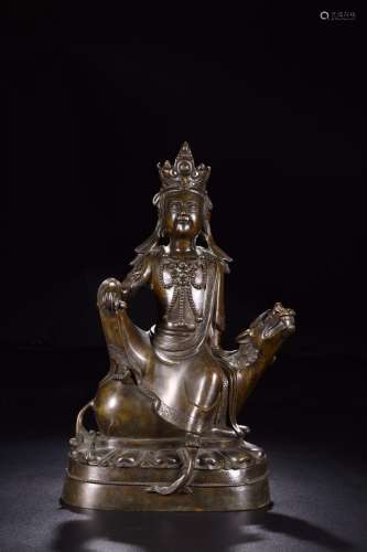 : copper manjusri bodhisattva's statueLong and 23.5 cm w...
