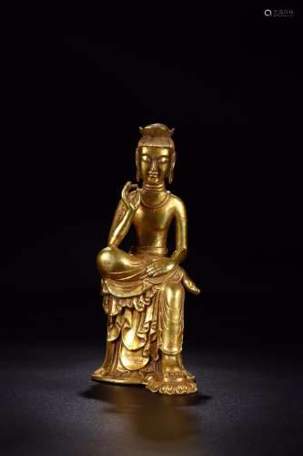 : copper and gold guanyin cave11 cm high and 27 cm long and ...