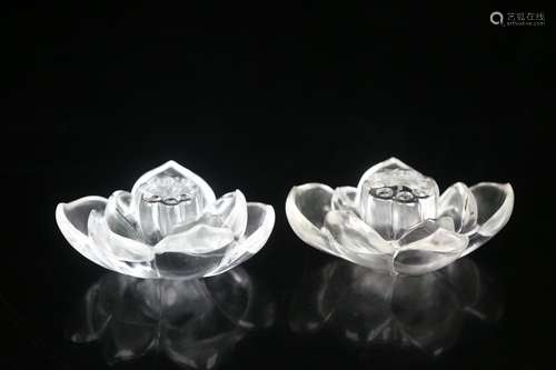 Old lotus fragrance in a pair of crystal, four Chen An clean...