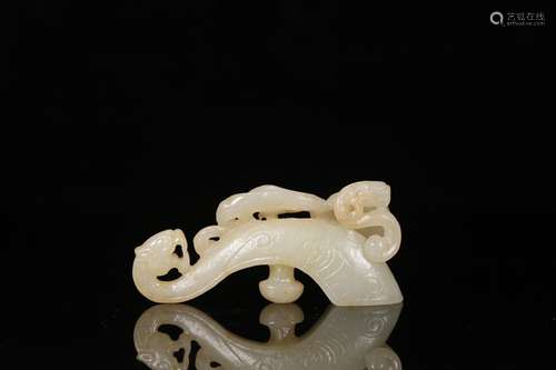 Old hotan jade dragon belt clasps, black dragon godchild dra...