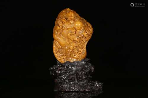 Field-yellow stone dragon furnishing articles furnishing art...