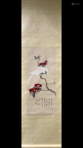 Xie Yuemei color printed vertical shaft (flowers and birds p...