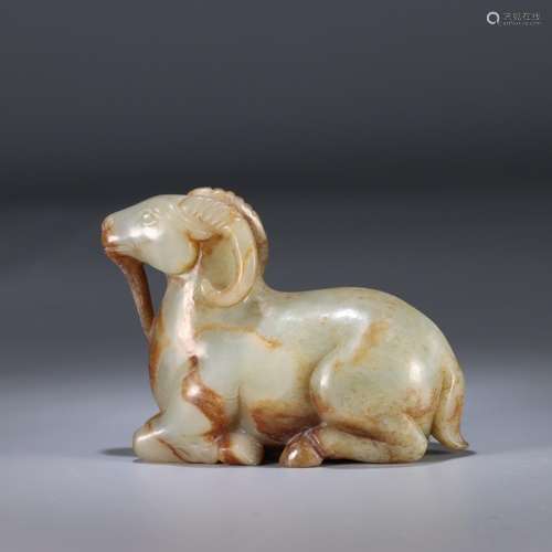 "Four paperweight: hetian jade kneel sheepSize: 8.5 cm ...