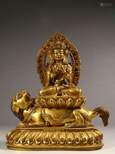 , copper manjusri bodhisattva's statueSpecification: len...