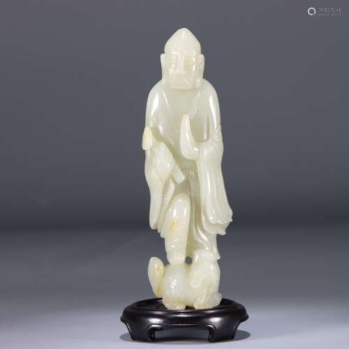 Smile: hetian jade lion furnishing articlesSize: 14.8 cm lon...