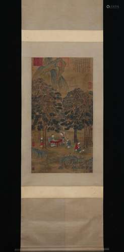 P35N2711 was old silk scroll as ancient figure vertical fine...