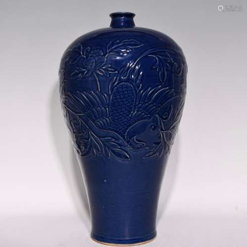 The blue wear peony fung relief grain mei bottles of 44 x24....