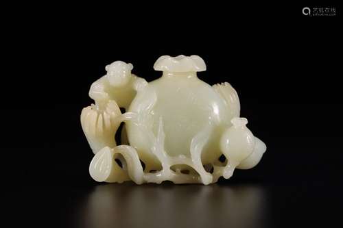 Hetian jade many children f grain paperweight furnishing art...