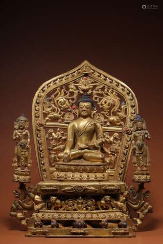 , the bottom of the copper and gold backlit like Buddha had,...