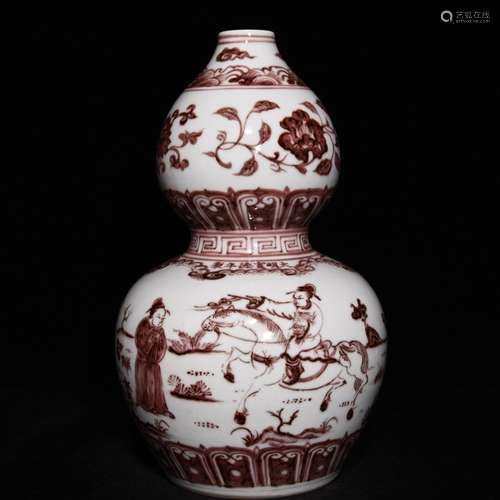 30.8 x19 youligong character story lines gourd bottle