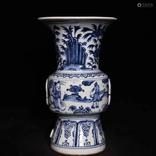 Stories of blue and white flower vase with 24.6 x14.5