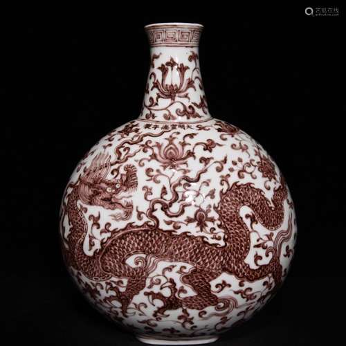 Youligong red dragon grain flat bottle 31 x21. 5