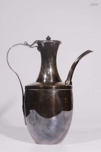 Sterling silver imitation ewer22 cm tall, 18 cm long, weighs...