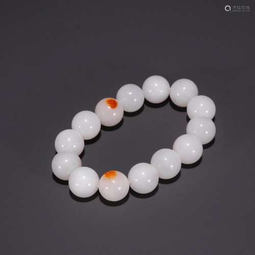 Hetian jade, seed makings hand round bead stringSpecificatio...